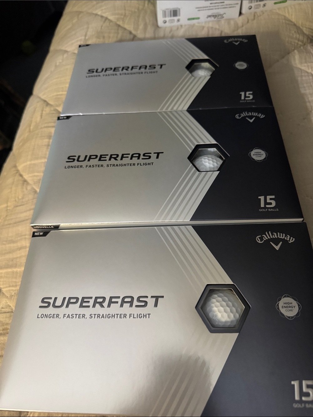 Callaway Superfast Golf Balls - Silver & Black 3 boxes 45 balls